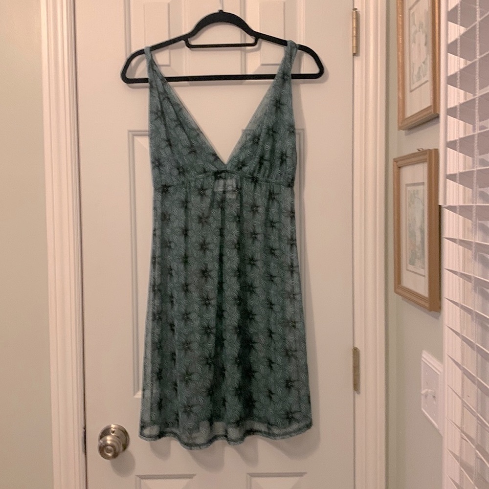 😎2 for $17😎 Sheer Tunic-Dusty Aqua and Black